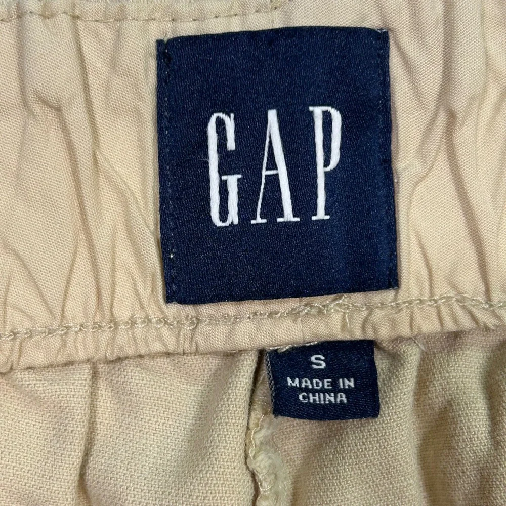 Gap Cargo Pants Elastic Waist Casual Khaki Beige Trousers Men's Size S‎